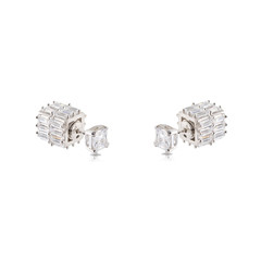 Wall Mural - Pair of jewelry earrings isolated on the white