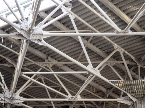 Low Angle Perspective View Of Airport Facade Showing Pillars