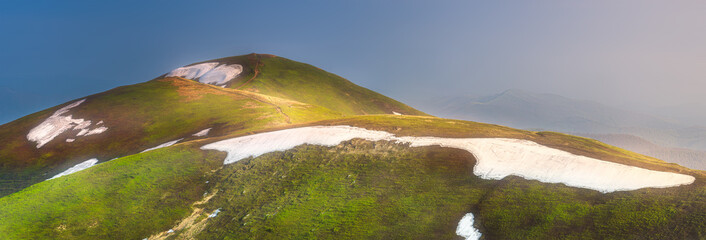 Wall Mural - mountain landscape of carpathian gorgany, ukraine