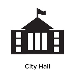 Wall Mural - City Hall icon vector sign and symbol isolated on white background, City Hall logo concept