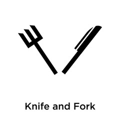 Sticker - Knife and Fork icon vector sign and symbol isolated on white background, Knife and Fork logo concept