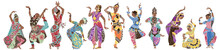 Dancing Girls In Bright Oriental Costumes