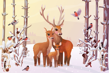 Naklejka na meble vector winter, christmas, xmas, noel wonderland card