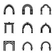 High arch icons set. Simple set of 9 high arch vector icons for web isolated on white background