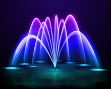 Colorful Fountain Realistic Image 