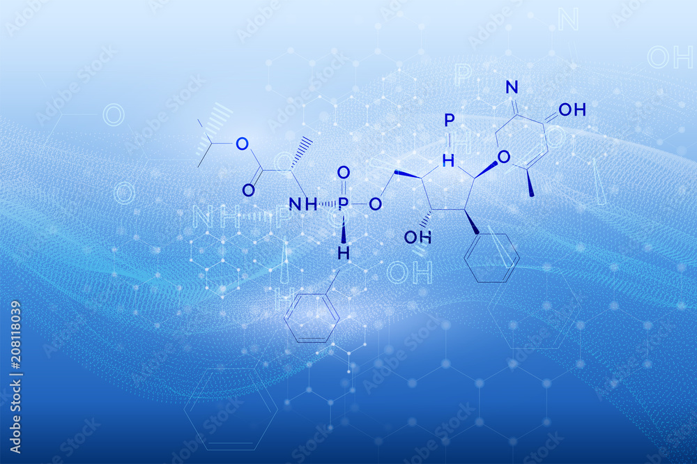Vector science ant technology concept. Chemical medicine formulas ...