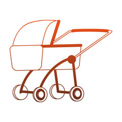 Baby pram isolated vector illustration graphic design