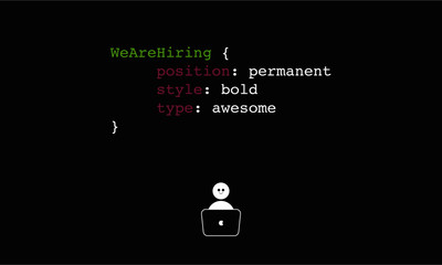 Hiring programmer, developer, a coder for job concept. Banner template, ads, search for engineers, employees