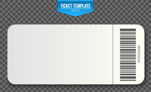 Creative Vector Illustration Of Empty Ticket Template Mockup Set Isolated On Transparent Background. Art Design Blank Theater, Air Plane, Cinema, Train, Circus, Sport, Football Invitation Coupons