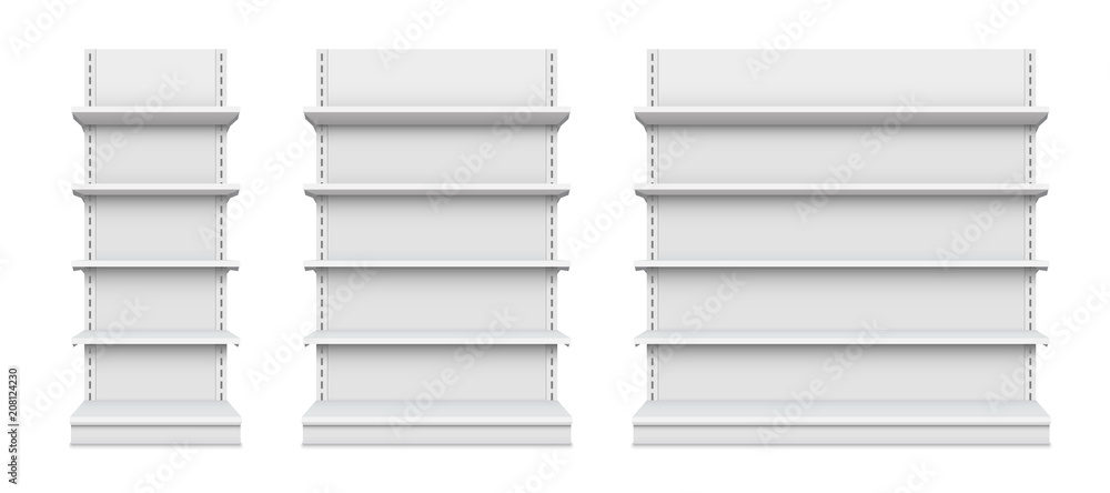 Store Shelf Graphics Creative vector illustration of empty store shelves isolated on ...