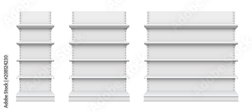 Cuadros en Lienzo Creative vector illustration of empty store shelves isolated on background