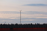 Fototapeta Big Ben - a silhuoette of commuters crossing the London Bridge