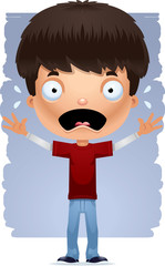 Wall Mural - Cartoon Scared Teen Boy