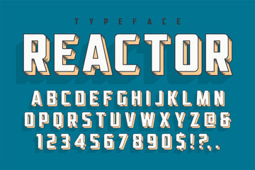 reactor retro display font popart design, alphabet, letters