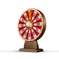 Wall Mural - fortune wheel 3d object isolated on white background. Wheel of luck