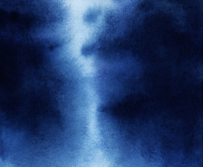 a dark blue watercolor background painted with hands on textured watercolor paper. scanned in high r