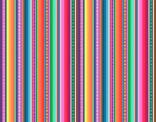 Blanket Stripes Seamless Vector Pattern. Background For Cinco De Mayo Party Decor Or Ethnic Mexican Fabric Pattern With Colorful Stripes. Serape Gesign