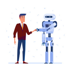 Poster - Robot and human shaking hands