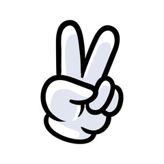 Cartoon Peace Hand Sign