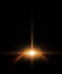 Wall Mural - planet earth with sunrise. vector illustration