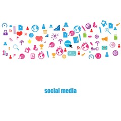 Template design thinking idea with social network icons background