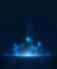 Security network background with sunrise. Vector illustration.