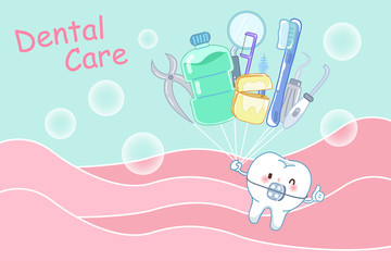 Wall Mural - tooth with dental care