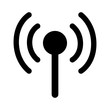 Wireless cellular / cell signal or radio network antenna line art icon for apps and websites