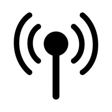 Wireless Cellular / Cell Signal Or Radio Network Antenna Line Art Icon For Apps And Websites
