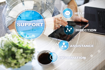 Wall Mural - Technical support. Customer help. Business and technology concept.