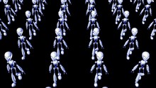 System Of Aliens Walks, Cartoon, Animation, Alpha Channel