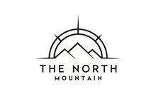 Compass And Mountain For Travel / Adventure Logo Design Inspiration