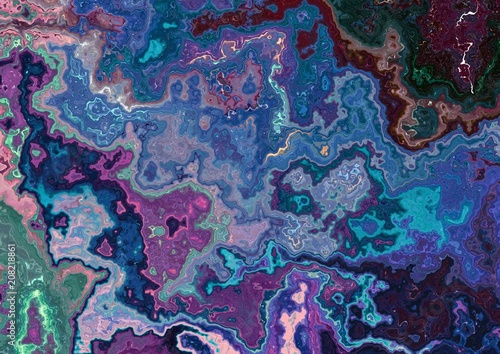 Abstract marble cosmic watercolor art. Drawn liquid stains of paint artwork. ...