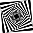 Abstract decorative background with a spiral and  illusion  movement in a black  - white colors 