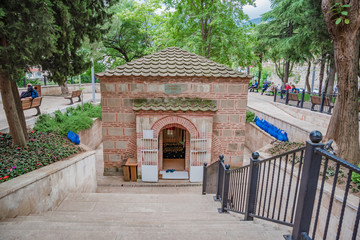 Exterior view of Okcu Baba tomb,mausoleum in Bursa, Turkey