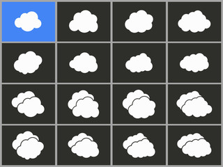 Poster - Clouds sky icons set.