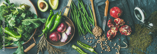 Fotografía Winter vegetarian, vegan food cooking ingredients