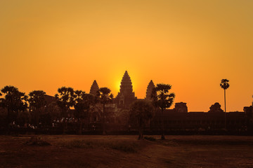 Wall Mural - Sunrise over Angkor Wat.