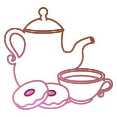 Canvas Print - coffee cup and teacup with sweet donuts vector illustration design