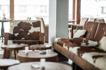 Wall Mural - winter resort bar restaurant interior