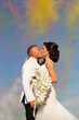 © hreniuca - The loving wedding couple watches fireworks