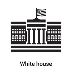 Wall Mural - White house icon vector sign and symbol isolated on white background, White house logo concept