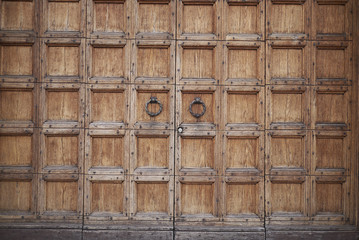 Wall Mural - Treviso, Italy - May 29, 2018: Entrance door of Palazzo dei Trecento