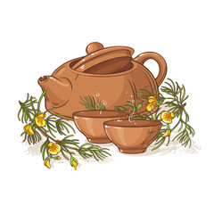 Wall Mural - rooibos tea illustration