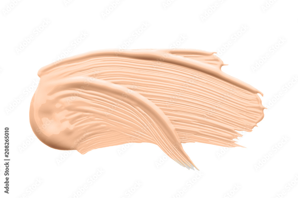 Skin tone foundation on white background. Professional cosmetics