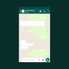 mockup of mobile messenger, inspired by whatsapp and other similar apps. modern design. vector illus