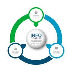 Vector infographic template for diagram, graph, presentation, chart, business concept with 3 options.