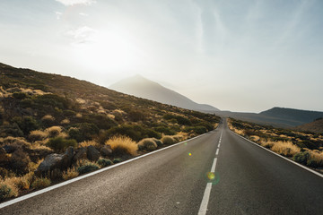 Wall Mural - road to the Mount Teide volcano in Tenerife, Spain