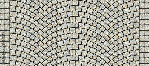 Fotomural Road curved cobblestone texture 013