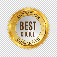 Best Choice Golden Shiny Label Sign. Vector Illustration